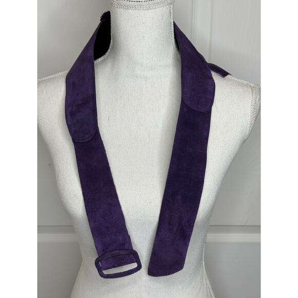 Salena\'s Collection Purple Suede Jeweled Belt Buckle Maximalist Glam Vtg 1988 main image 5